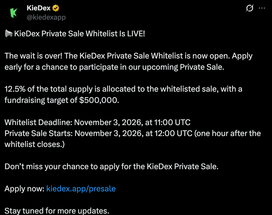 KieDex official tweet KieDex official tweet