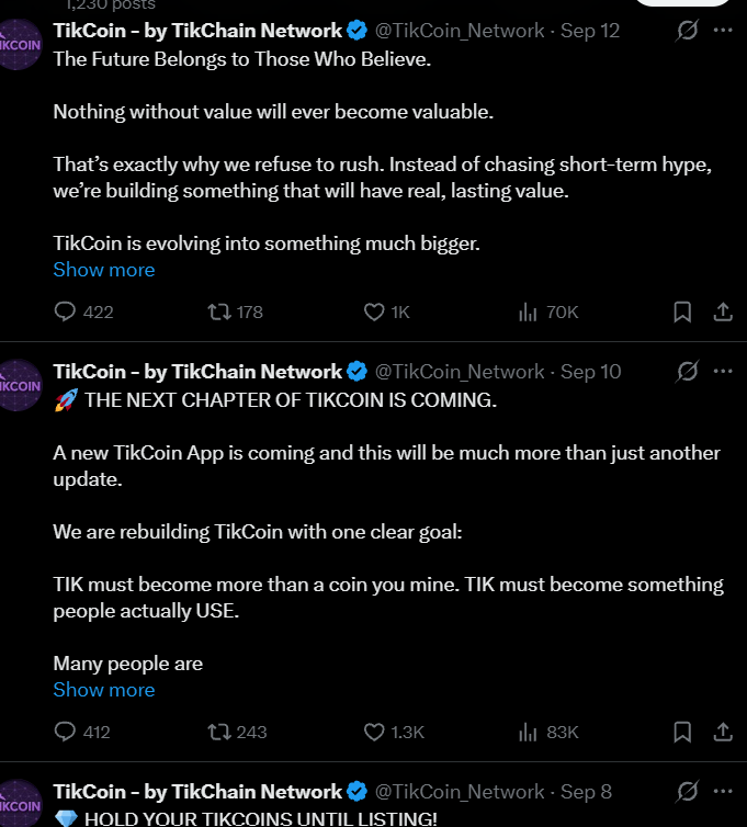 Tikcoin Network Listing Date