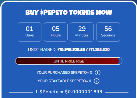 pepeto presale price