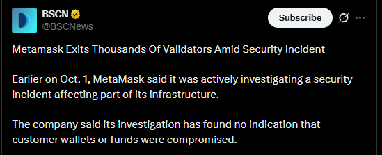 MetaMask security incident X post MetaMask security incident X post