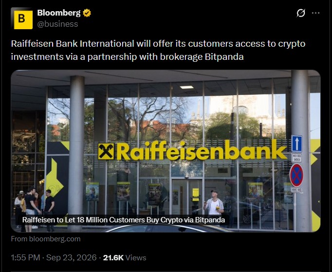 Raiffeisen Bank Bitpanda Partnership Raiffeisen Bank Bitpanda Partnership