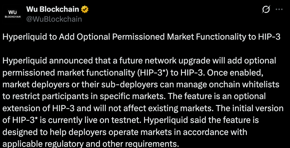 WuBlockchain official Tweet