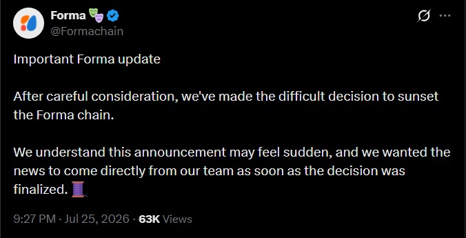 Forma Bridge Withdrawal Deadline and ETH Migration Process