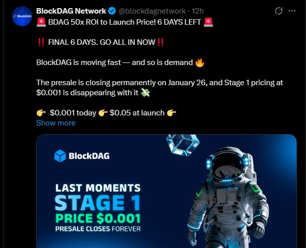 BlockDAG Price 50x ROI