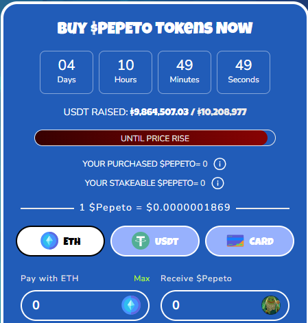 pepeto presale live