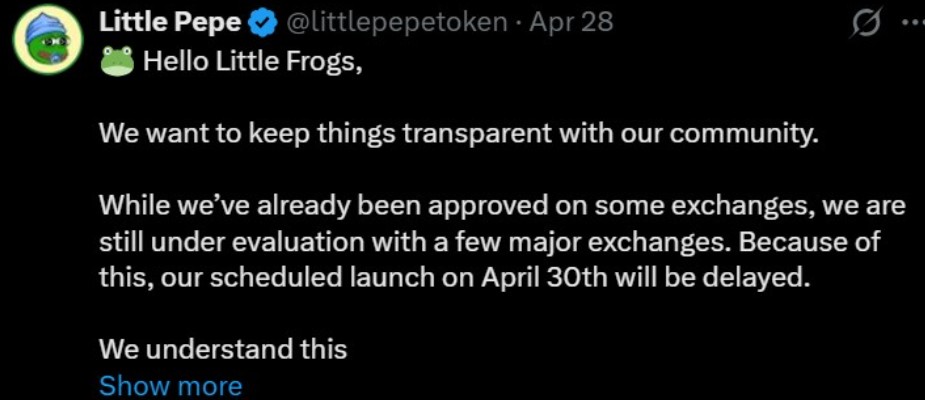 Little Pepe Listing date and Timeline