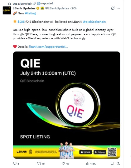 OIE Blockchain listed on LBank OIE Blockchain listed on LBank