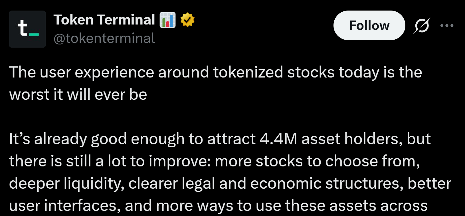 Data by token terminal