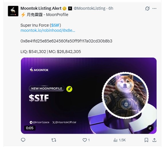 A Moontok listing alert showed