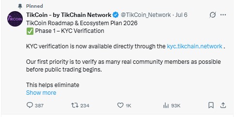 TikCoin KYC Verification TikCoin KYC Verification