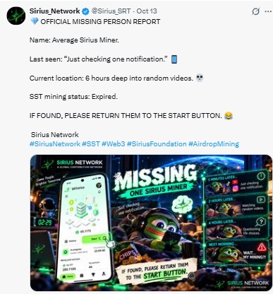 @Sirius_SRT is a meme, not a Sirius Network launch announcement