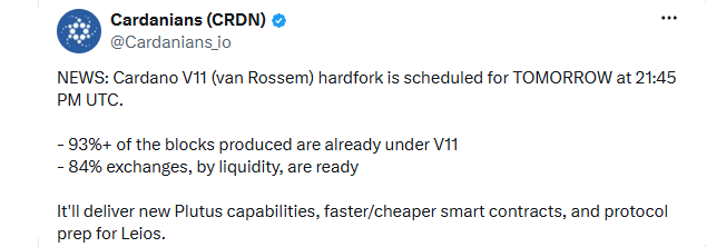 Van Rossem hard fork activates today Van Rossem hard fork activates today