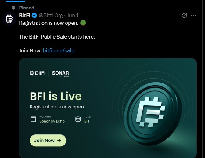 BitFi Public Sale Started BitFi Public Sale Started