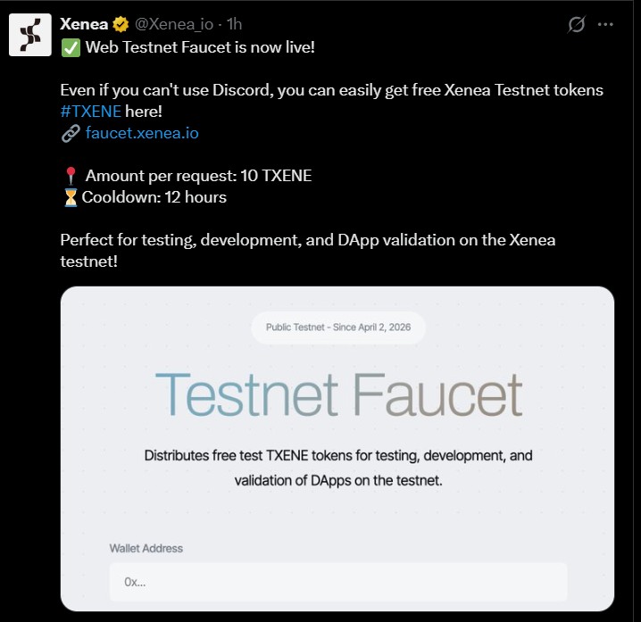 Xenea public testnet news
