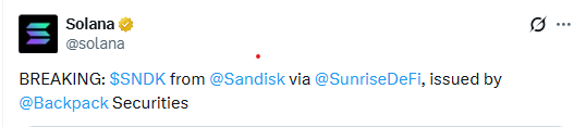 Sunrise SNDK live on Solana