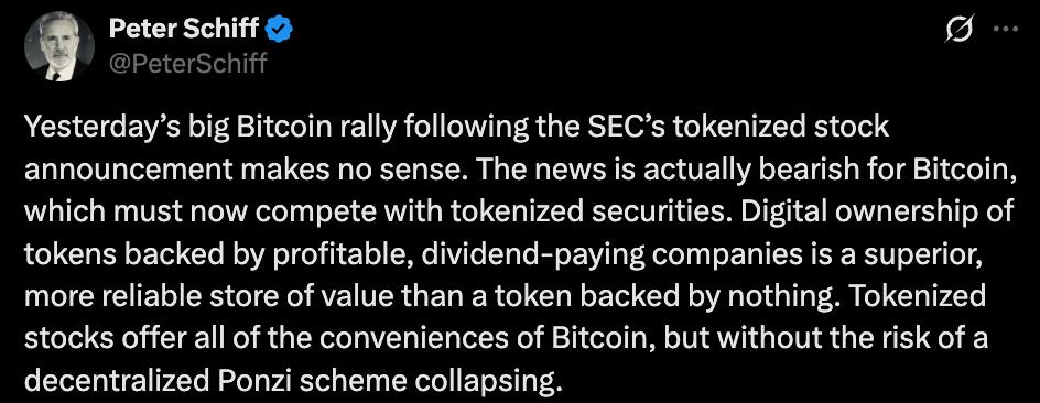 Peter Schiff official Tweet Peter Schiff official Tweet