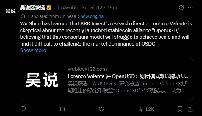ARK Invest RD Lorenzo Valente raised doubts on OUSD ARK Invest RD Lorenzo Valente raised doubts on OUSD