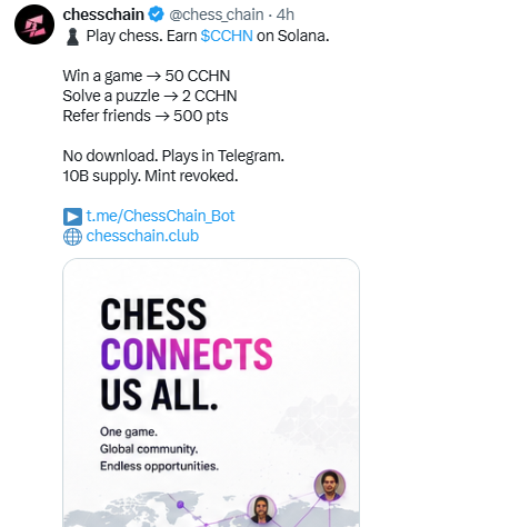 ChessChain News graphic showing CCHN chess rewards ChessChain News graphic showing CCHN chess rewards