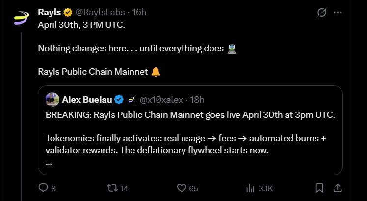 Rayls Token Mainnet Update Rayls Token Mainnet Update
