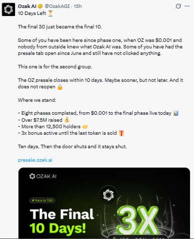 3x bonus active until the last token is sold 3x bonus active until the last token is sold