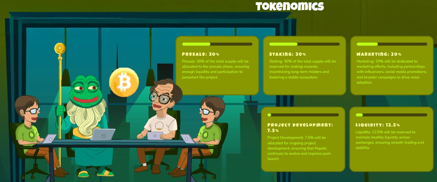 the project tokenomics page