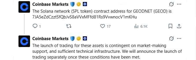 GEODNET Coinbase Listing Roadmap Addition GEODNET Coinbase Listing Roadmap Addition