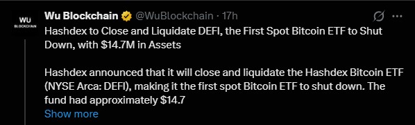 Hashdex Closes Its Bitcoin ETF Hashdex Closes Its Bitcoin ETF