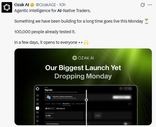 Ozak AI Reveals Monday Rollout