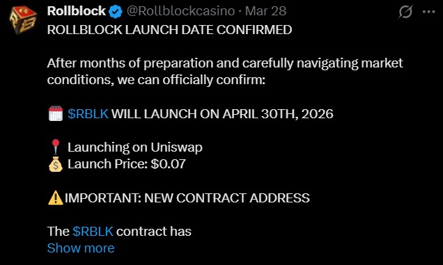 Rollblock launch date update