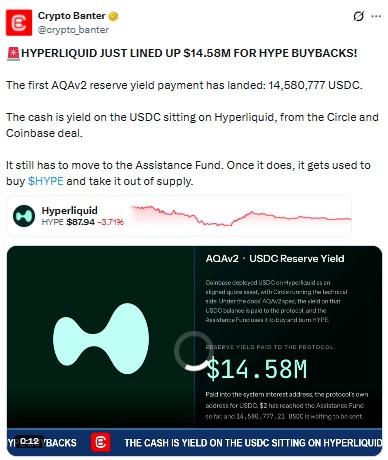 Coinbase deployed USDC on Hyperliquid as a signed quote asset