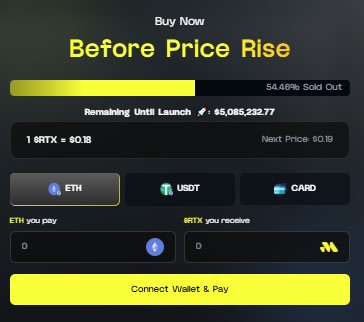 Remittix RTX presale dashboard