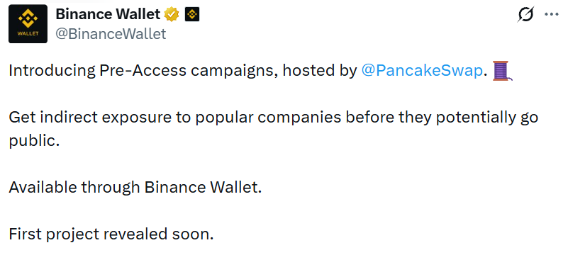 BInance Wallet Pre-IPO news BInance Wallet Pre-IPO news