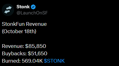 Stonk official X post Stonk official X post
