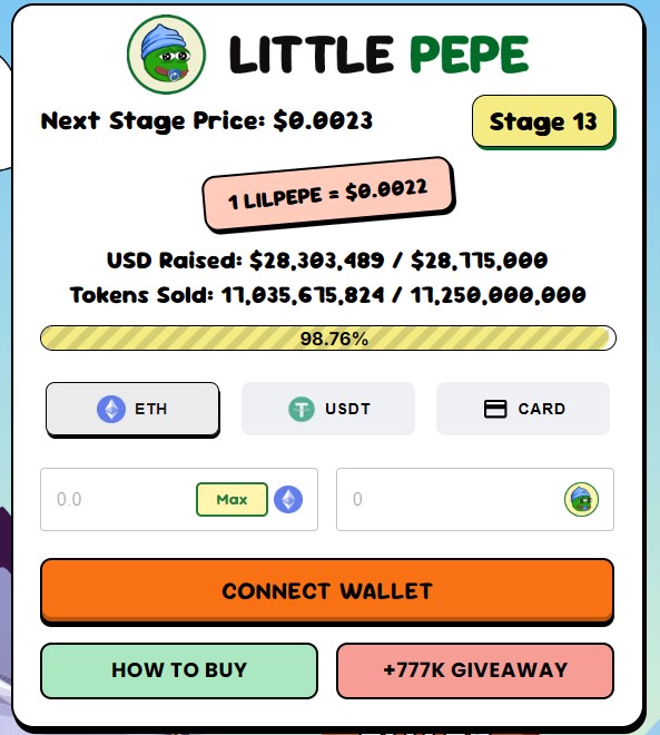 Little Pepe, by contrast shows a presale