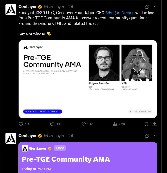 GenLayer Airdrop and TGE Update
