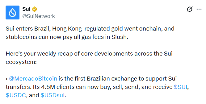 Sui weekly recap on X Sui weekly recap on X