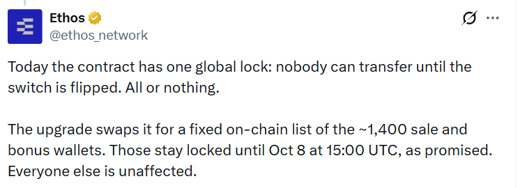 Ethos WHUF token details Ethos WHUF token details