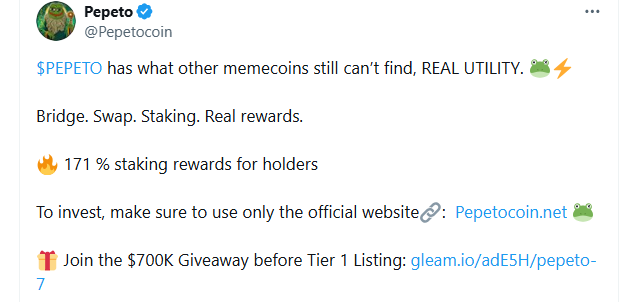Pepeto tier 1 exchange listing Pepeto tier 1 exchange listing