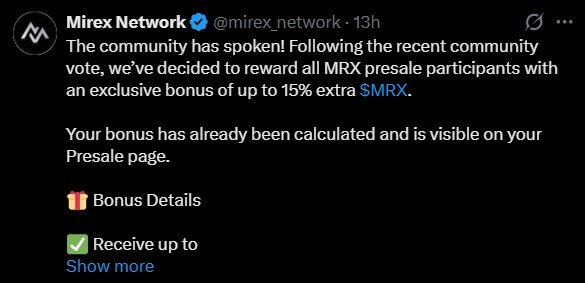 MRX network bonus points