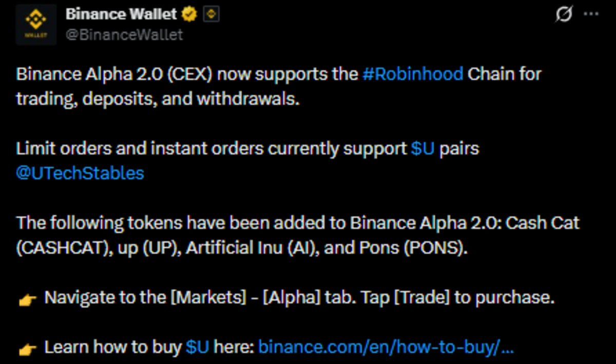  Binance Alpha 2.0 News official X post