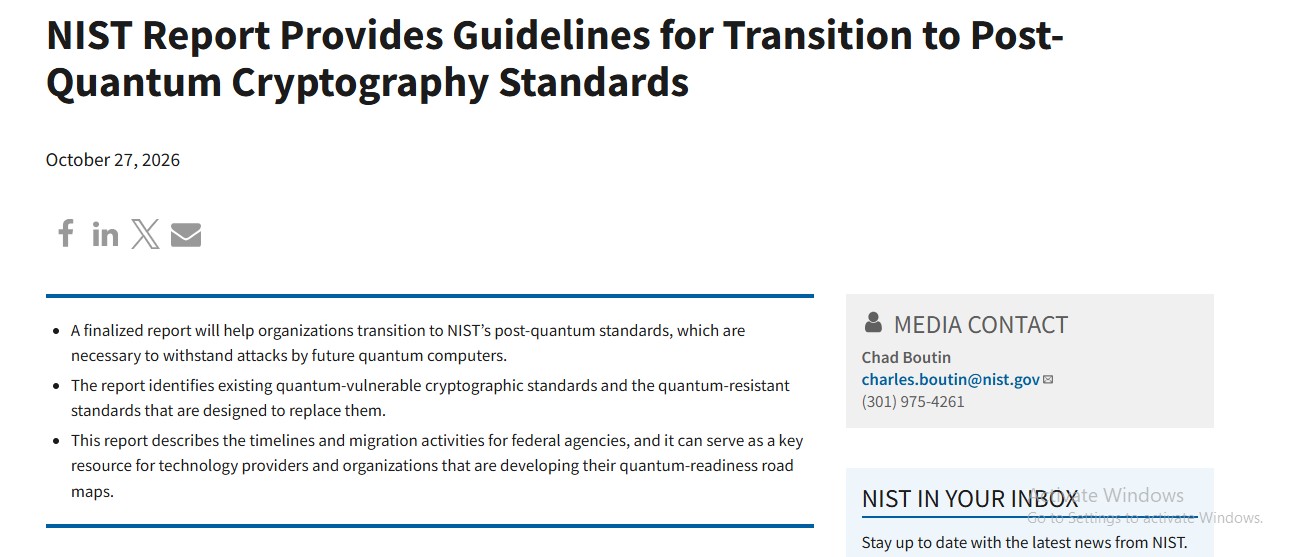 Post-Quantum Transition Report