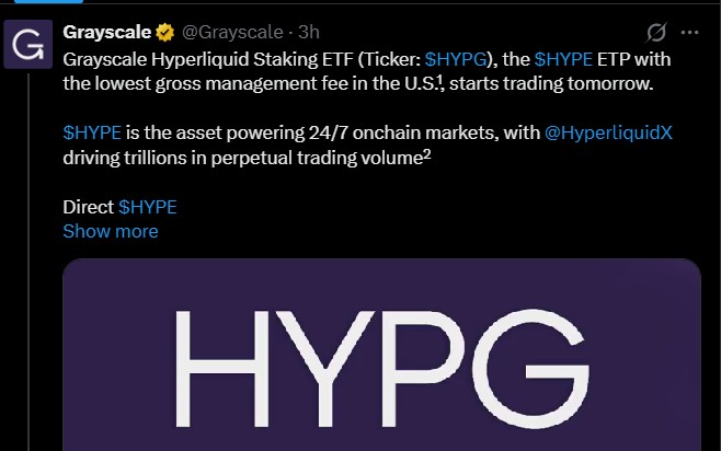 Grayscale Hyperliquid ETF Update