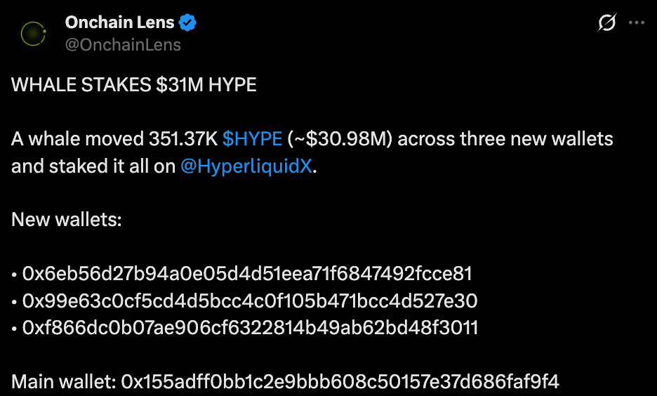 OnChainLens Official Tweet