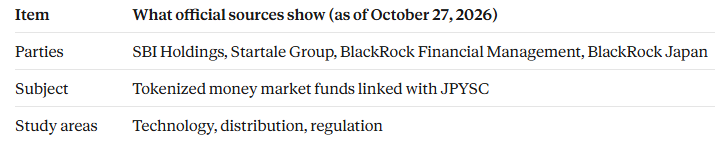 Startale Group X post on BlackRock yen stablecoin plan MOU with SBI Holdings