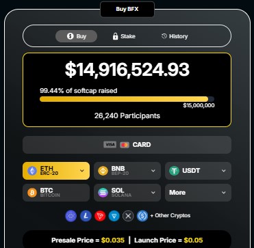 BlockchainFX Presale Dashboard