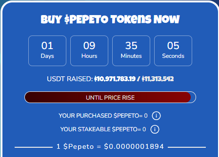 pepeto presale price