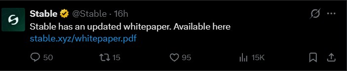 Stable Whitepaper 2.0 Released: New Tokenomics and AI Payments System
