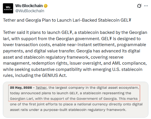 Tether Georgia Stablecoin GEL: Lari Goes Digital 