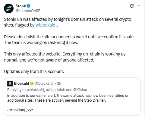 StonkFun Official X Post StonkFun Official X Post