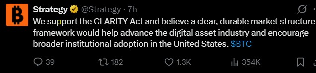 Strategy Joins Industry Leaders in Supporting the CLARITY Act Strategy Joins Industry Leaders in Supporting the CLARITY Act